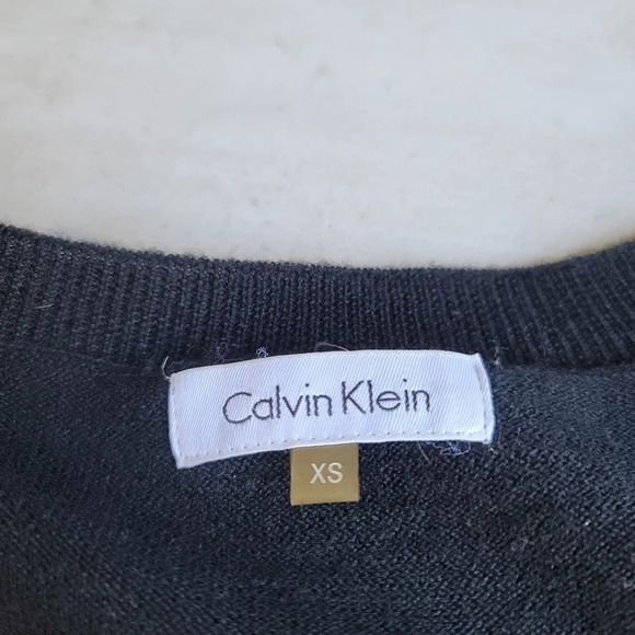 Calvin Klein Women's Black Sequin Embellished Long Sleeve Wool Blend Sweater XS - Picture 8 of 8